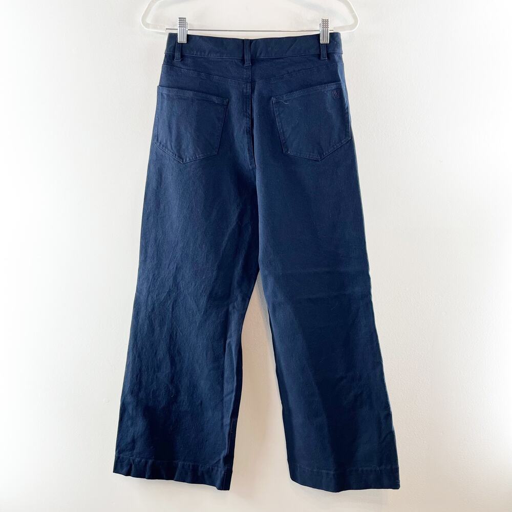 MM Lafleur The Milo Wide Leg Trouser Jeans Navy Blue 8 - Picture 4 of 5